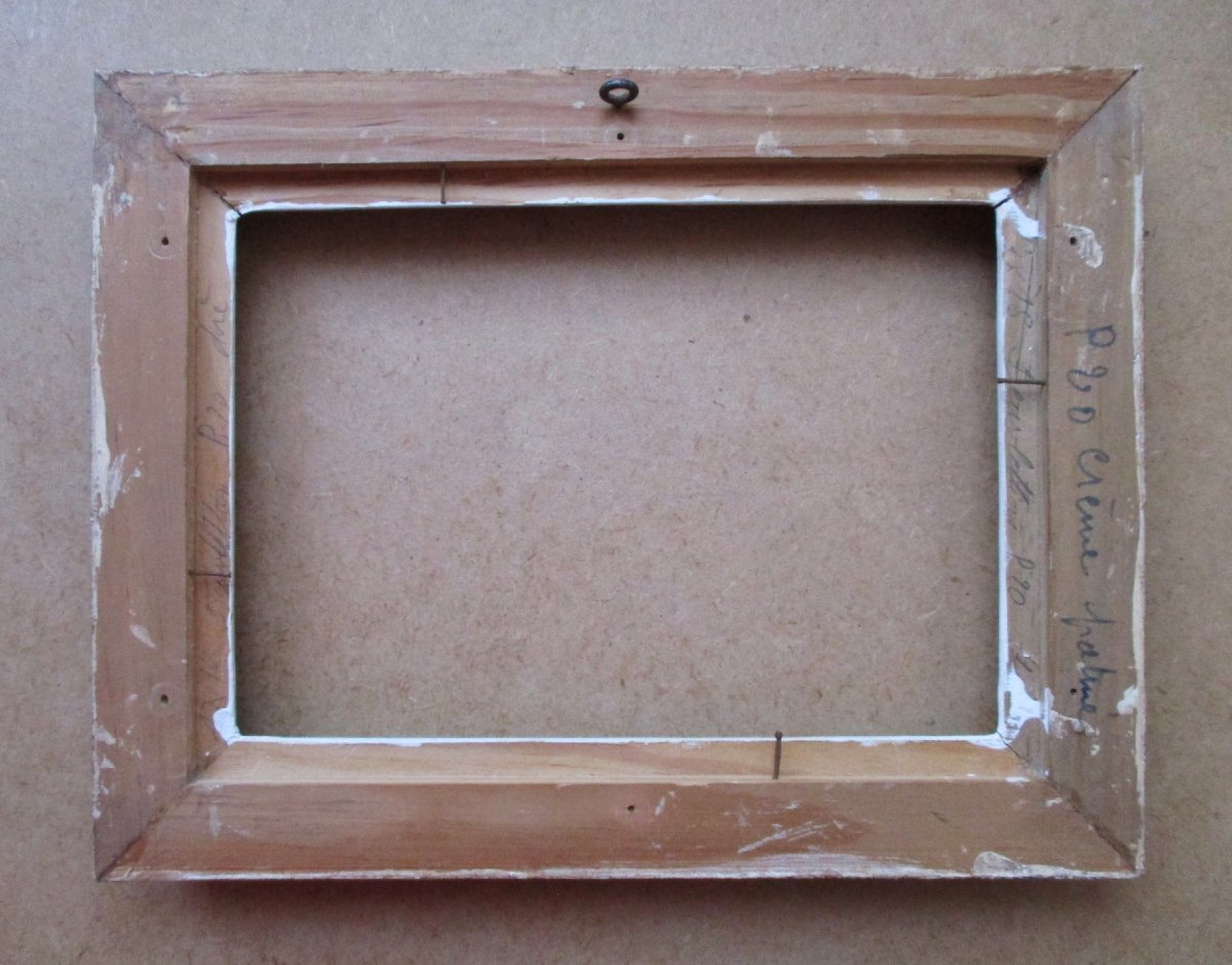 Ancien cadre style Montparnasse Art Déco feuillure : 18,6 X 13,4 cm. Format 0P en très bon état-photo-2