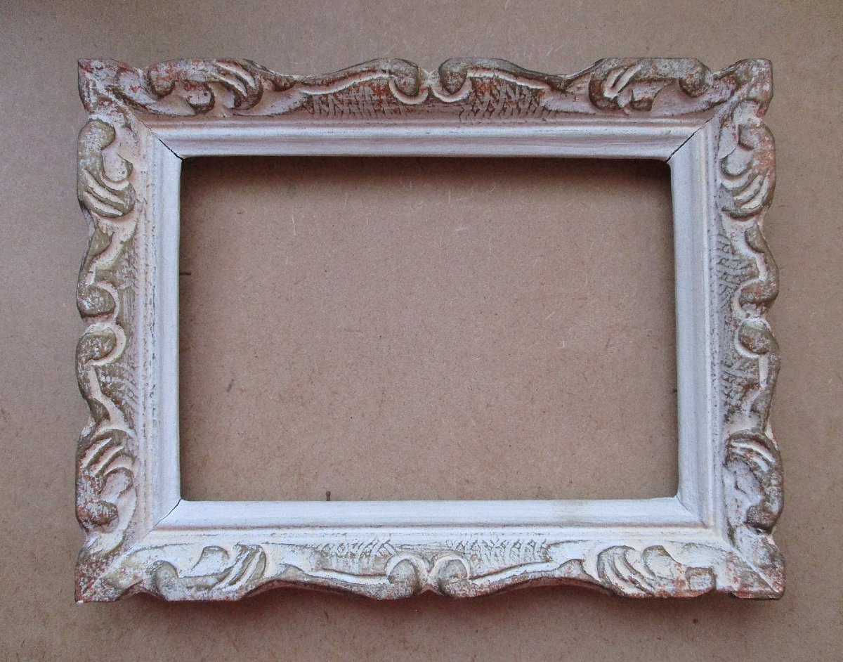 Ancien cadre style Montparnasse Art Déco feuillure : 18,6 X 13,4 cm. Format 0P en très bon état