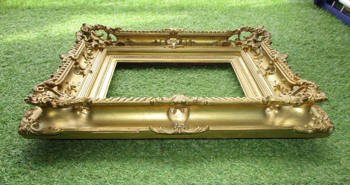 Beautiful Openwork Frame With Keys, In The Louis XV Style From The Napoleon III Period. Frame Dimensions: 26.2 X 17.3 Cm.-photo-2