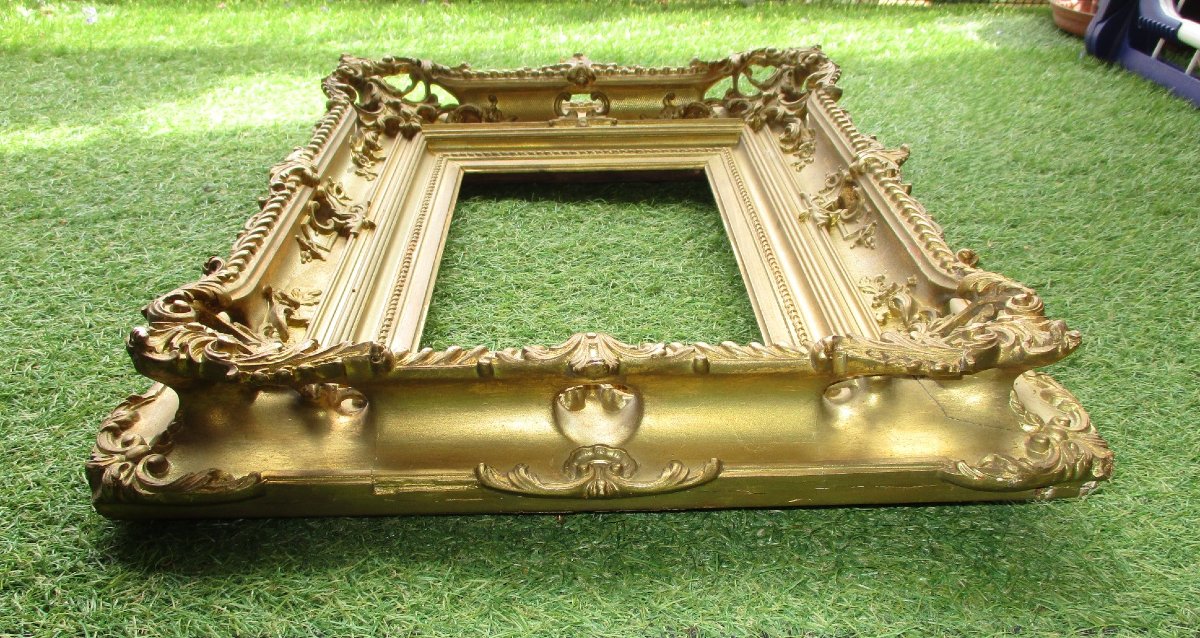 Beautiful Openwork Frame With Keys, In The Louis XV Style From The Napoleon III Period. Frame Dimensions: 26.2 X 17.3 Cm.-photo-5