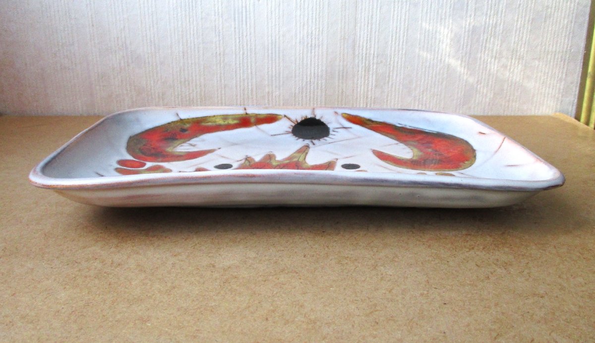 Kurt And Monique Brunner, Signed Shellfish Platter, Vintage Ceramic, Circa 1950–1960, Vallauris-photo-4