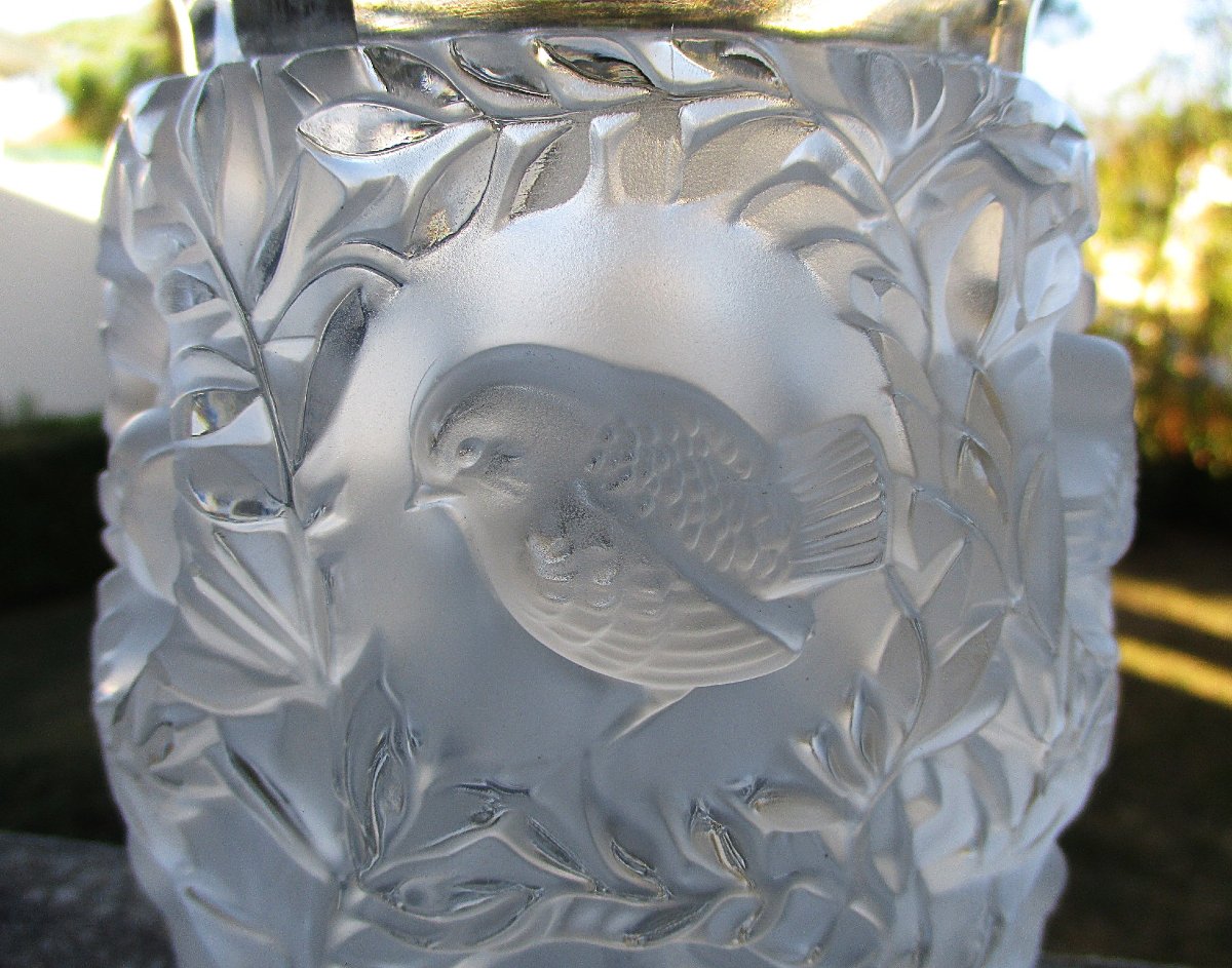Iconique vase Bagatelle en cristal moulé-pressé satiné Lalique France modèle de René Lalique.-photo-2