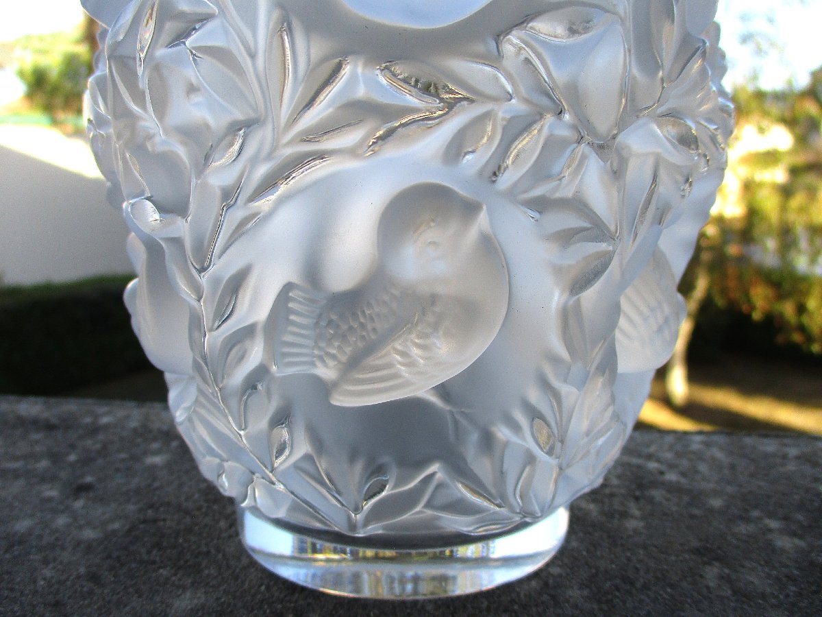 Iconique vase Bagatelle en cristal moulé-pressé satiné Lalique France modèle de René Lalique.-photo-4