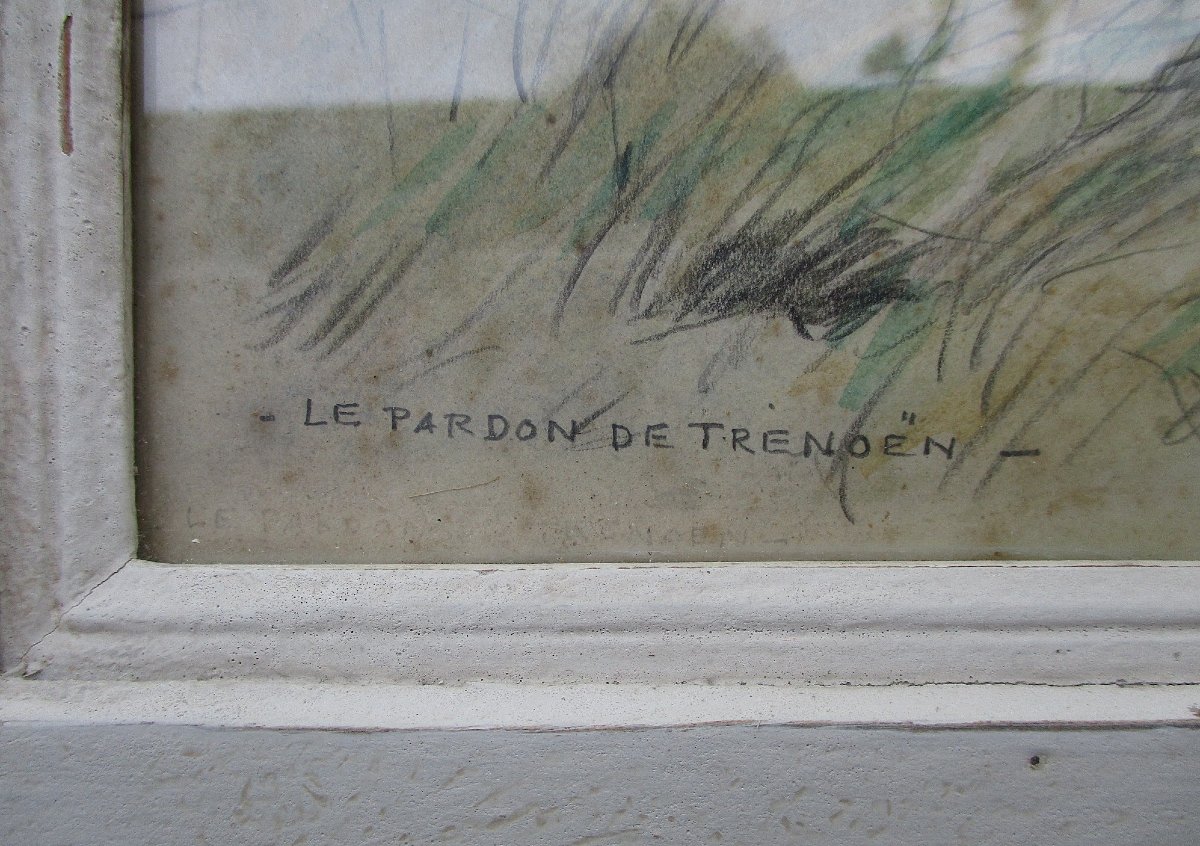 Henry Lucien Cheffer, le pardon de Tronoën Saint Jean Trolimon Plomeur tableau calvaire breton.-photo-4