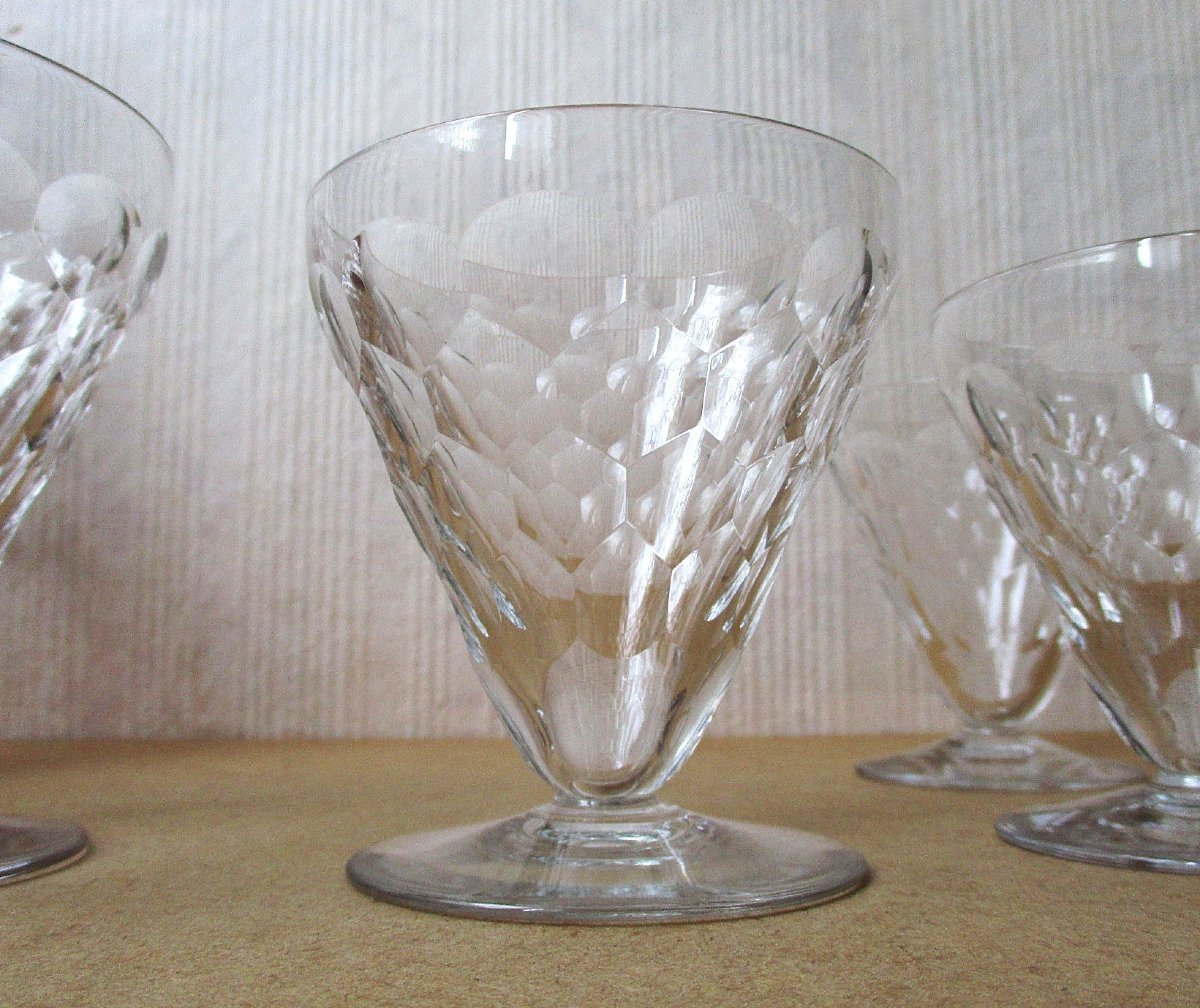 A Set Of Baccarat Art Deco "brindisi" Crystal Glasses In Perfect Condition.-photo-4