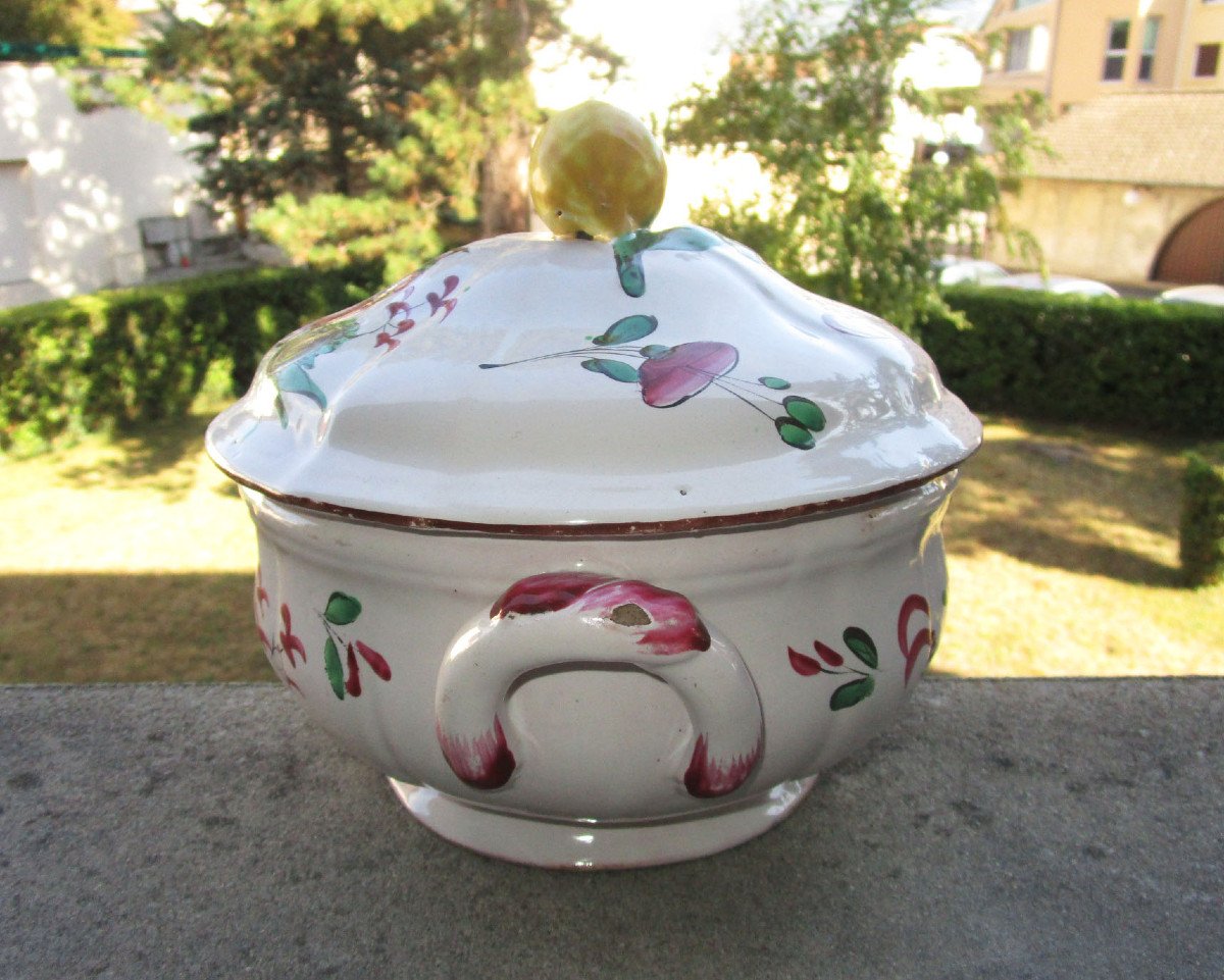 Very Beautiful Tureen Or 18th Century Terrine In Islettes Earthenware, Four Chinese Decor.-photo-2
