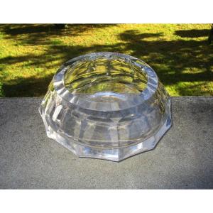 Superb Salad Bowl, Tray Or Fruit Bowl In Thick Baccarat Crystal, Stamped.