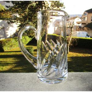 Very Beautiful Large Pitcher Pitcher Crystal Water Pot From St Saint Louis Bidasoa Model In Good Condition