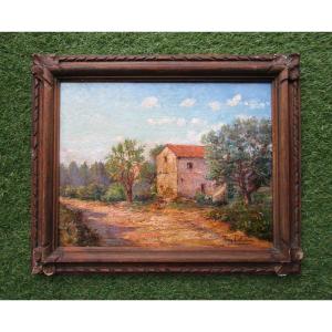 Tony Palmero Very Beautiful Double-sided Painting Signed Around 1920 Provençal Or Italian Landscape Italy