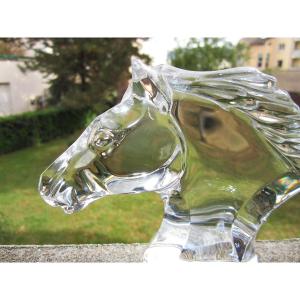 Stamped Baccarat Crystal Horse Head, In Perfect Condition.