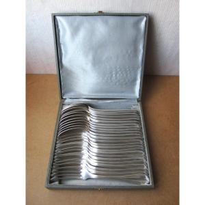 Ménagère Christofle pour 12 personnes, modèle Spatours en très bon état 24 pièces en coffret.