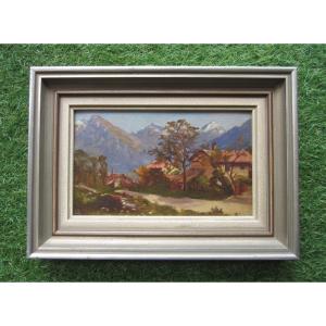 Beautiful Little Mountain Painting From The End Of The 19th And Beginning Of The 20th Century, Around Grenoble Or Embrun Chorges Savines.
