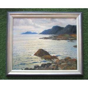 Very Beautiful Old Painting, Marine Signed Vermont, Brittany, Normandy Atlantic Ocean?