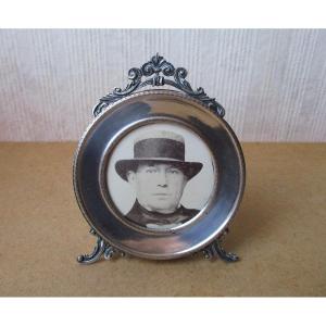 Beautiful Solid 800-silver Miniature Photo Frame In The Louis XV Style, Late 19th Century.
