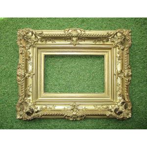 Beautiful Openwork Frame With Keys, In The Louis XV Style From The Napoleon III Period. Frame Dimensions: 26.2 X 17.3 Cm.