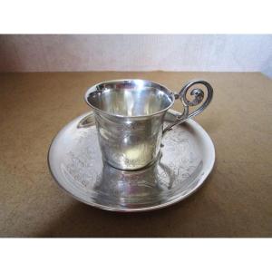 Armand Frenais, Very Beautiful Coffee Cup In Sterling Silver Late Nineteenth.