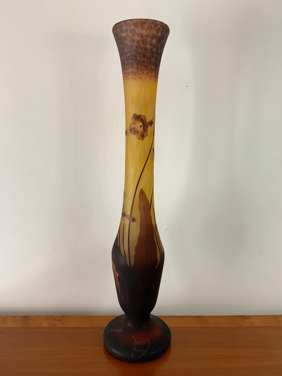 Grand vase à décor de fleurs de tabac, DAUM NANCY-photo-2