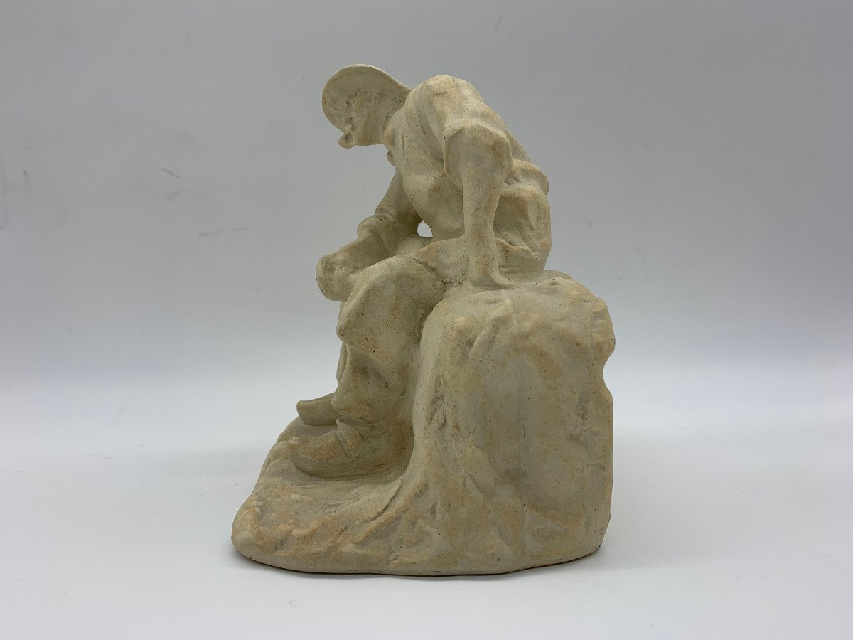 Vieillard en grès, nommé « Le repos », MOUGIN et Ernest WITTMANN-photo-2
