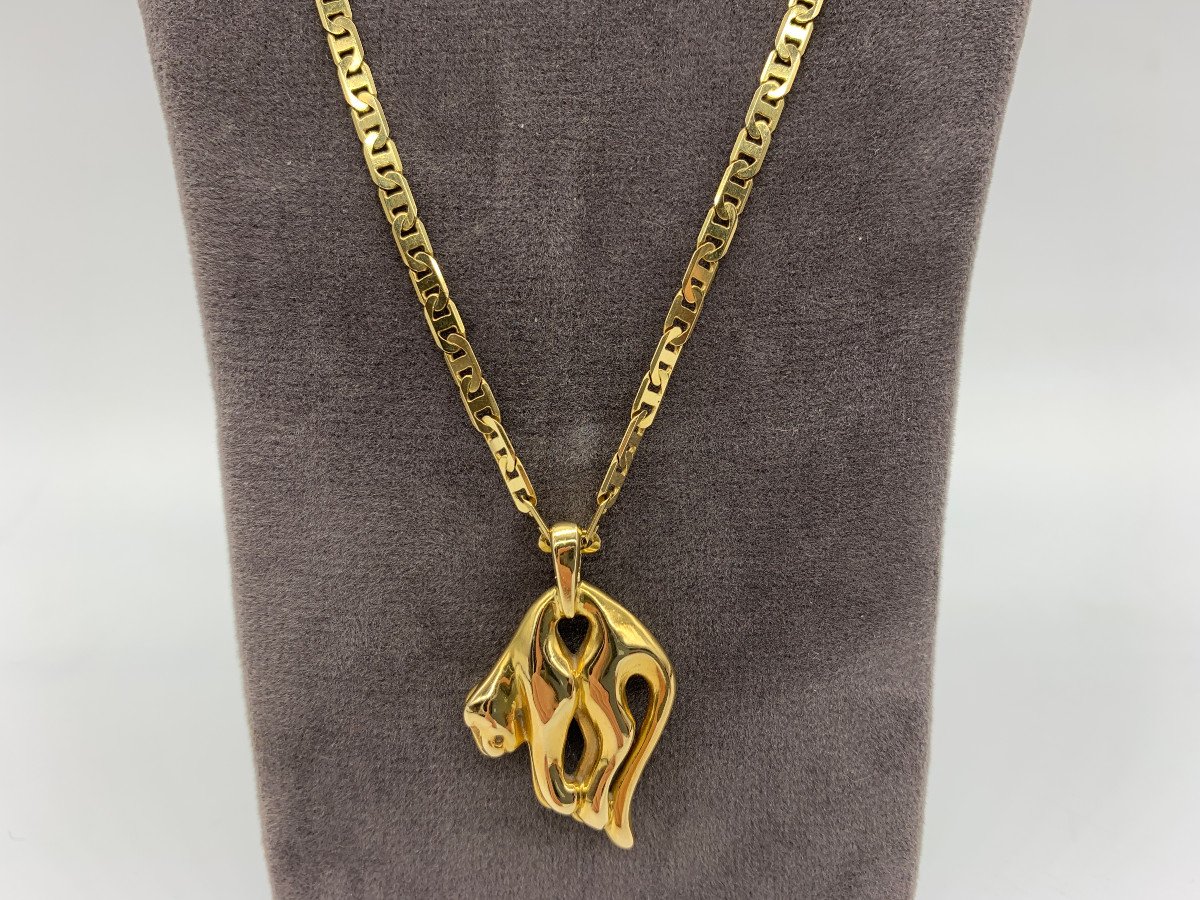 Panther Pendant In 18 Carat Gold-photo-2