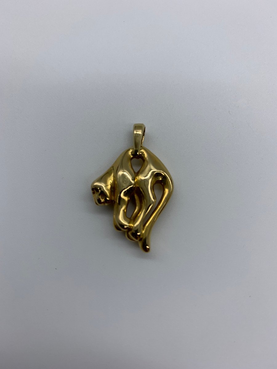 Panther Pendant In 18 Carat Gold-photo-3