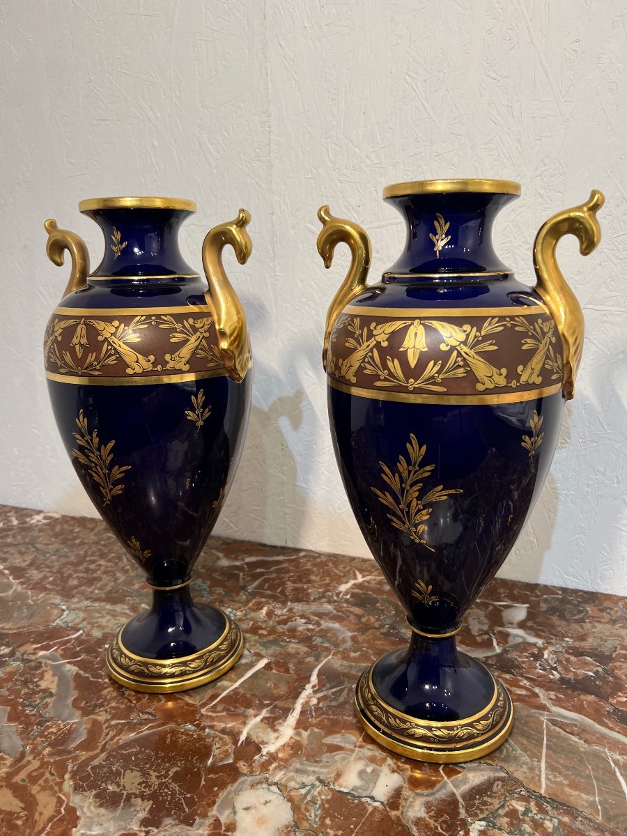 Importante Paire De Vases En Porcelaine-photo-4
