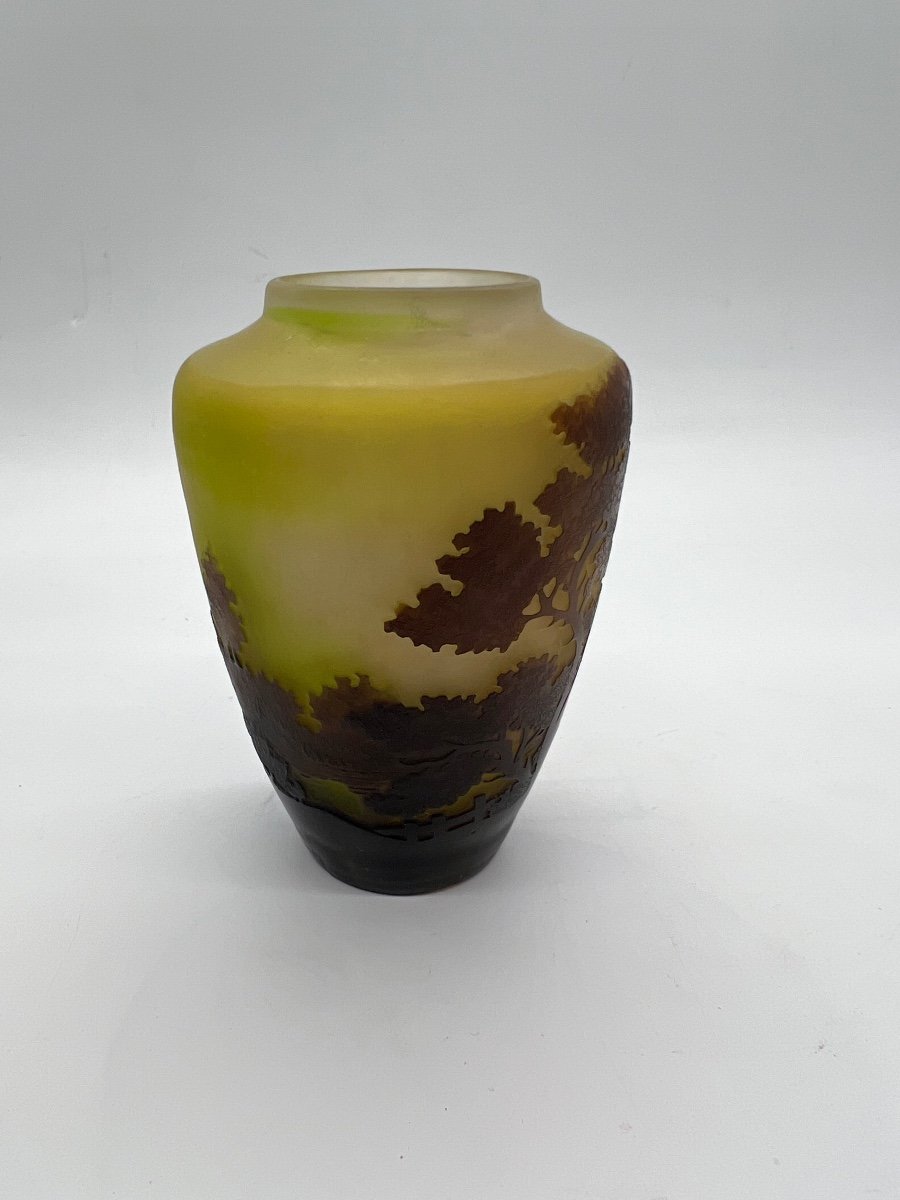 émile Gallé - Vase With Lake Decor-photo-4