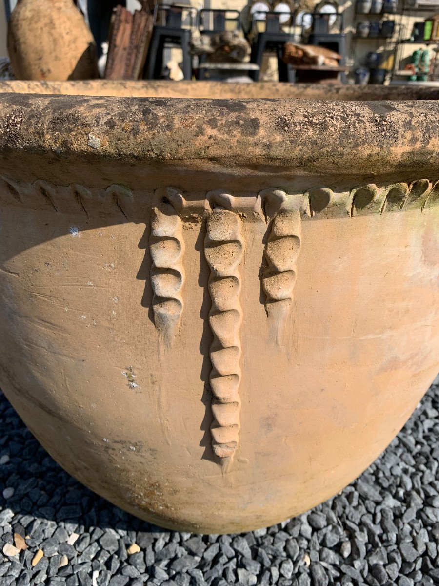 Grand pot de fleur circulaire en terre cuite-photo-3
