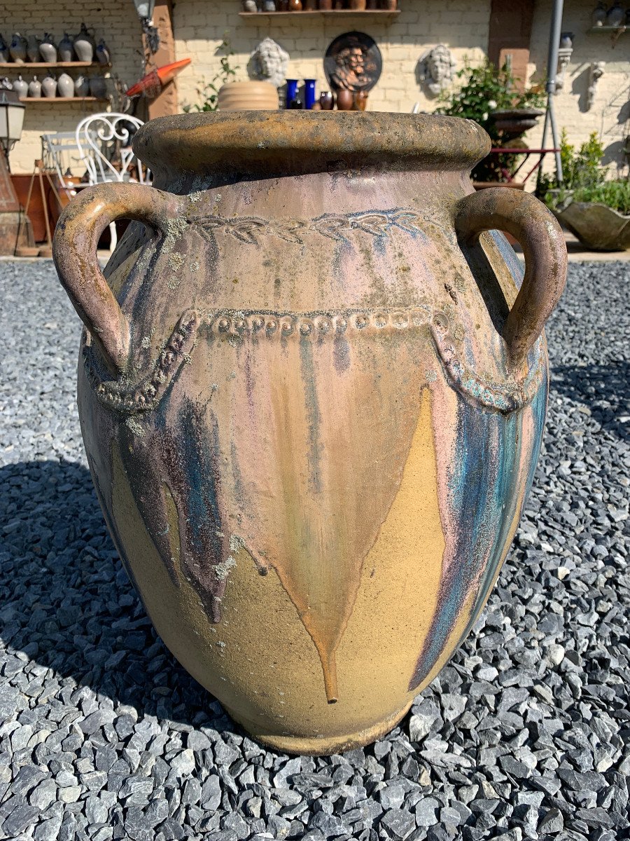 Jar With Four Handles In Stoneware-photo-3