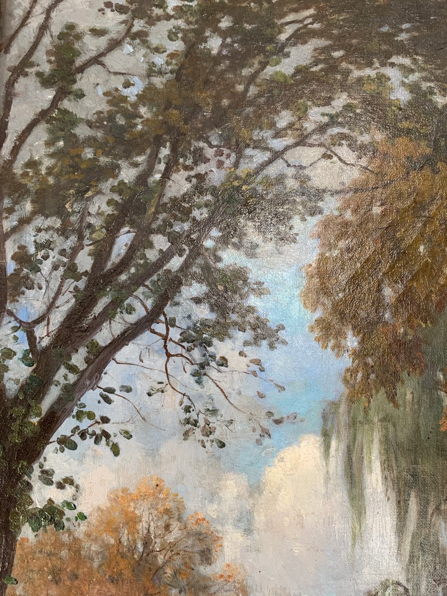 De Niederhäusern - Oil On Canvas Depicting A Farmyard-photo-2