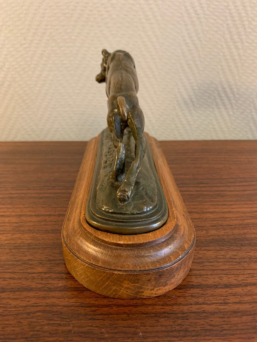Emmanuel Frémiet - Bronze "dog Stretching"-photo-4