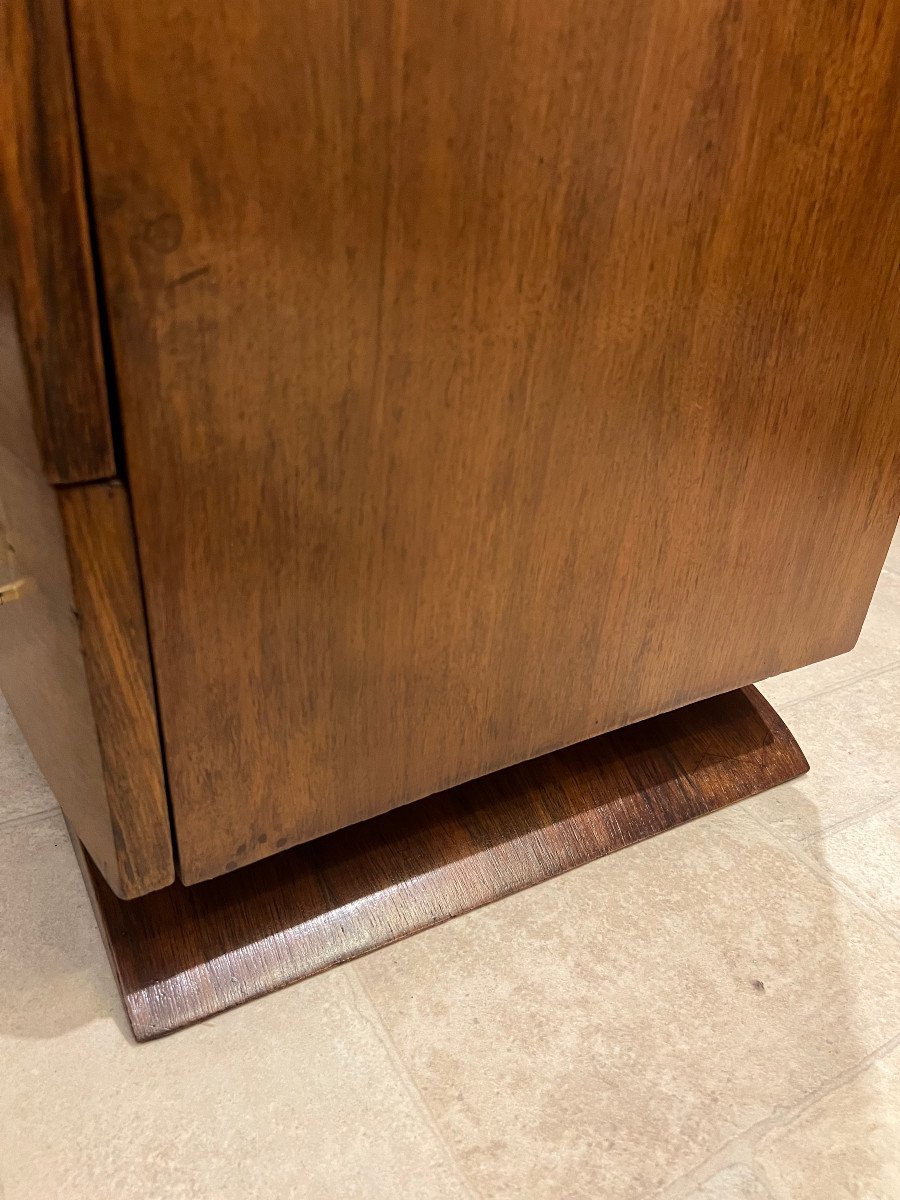 Art Deco Chest Of Drawers In Walnut Veneer And Burr Walnut-photo-3