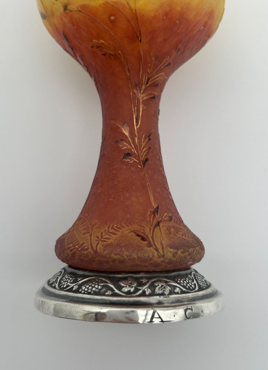 Vase Daum Coquelicots Pied Argent -photo-3