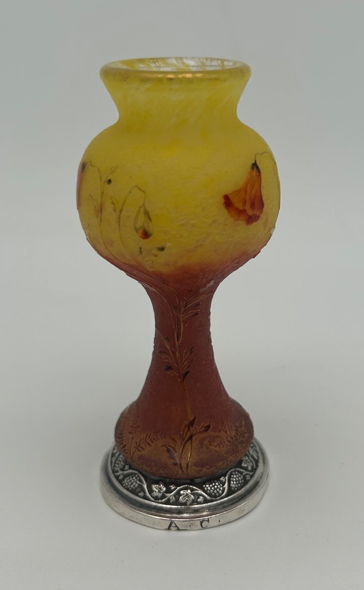 Vase Daum Coquelicots Pied Argent -photo-1
