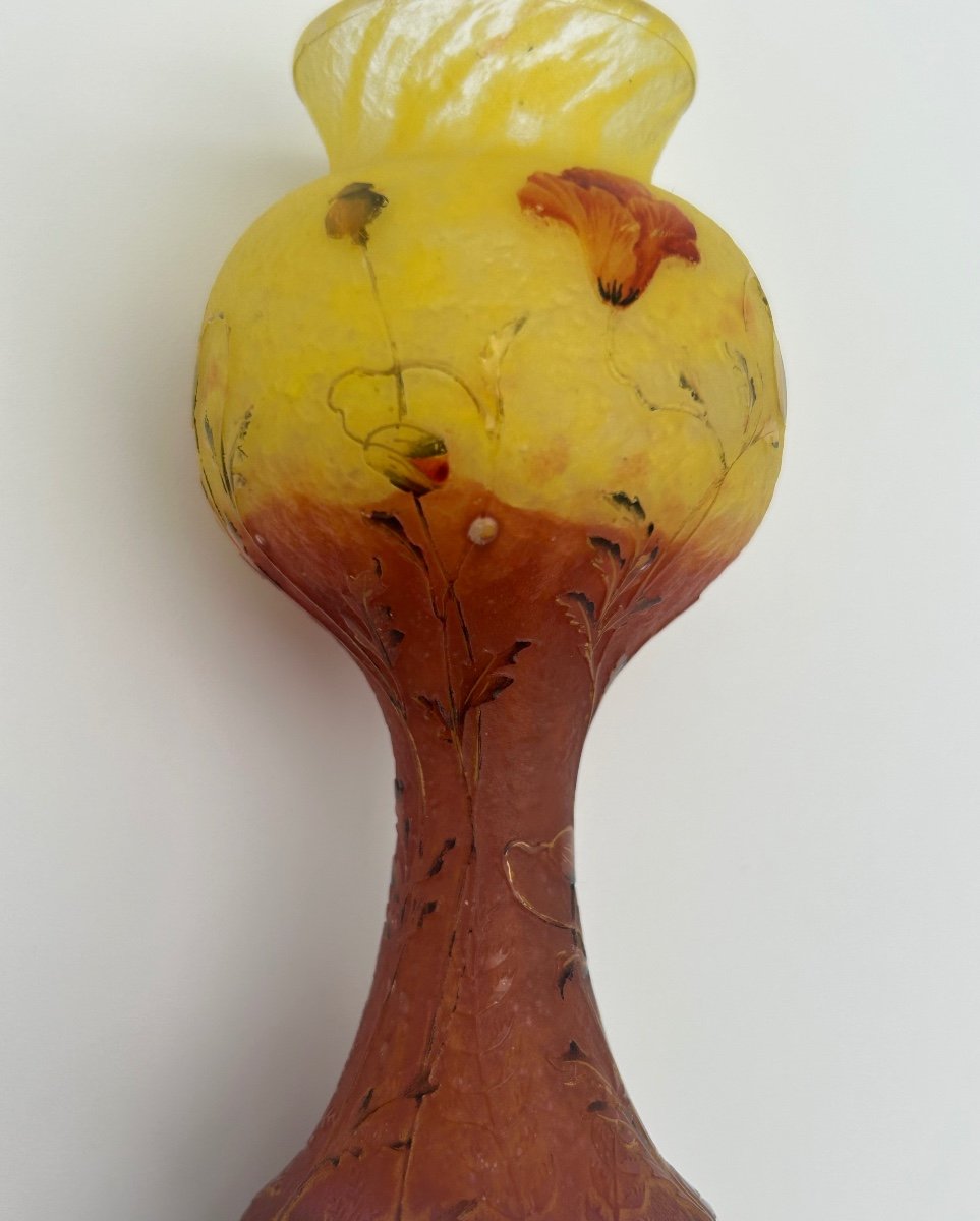 Vase Daum Coquelicots Pied Argent -photo-5