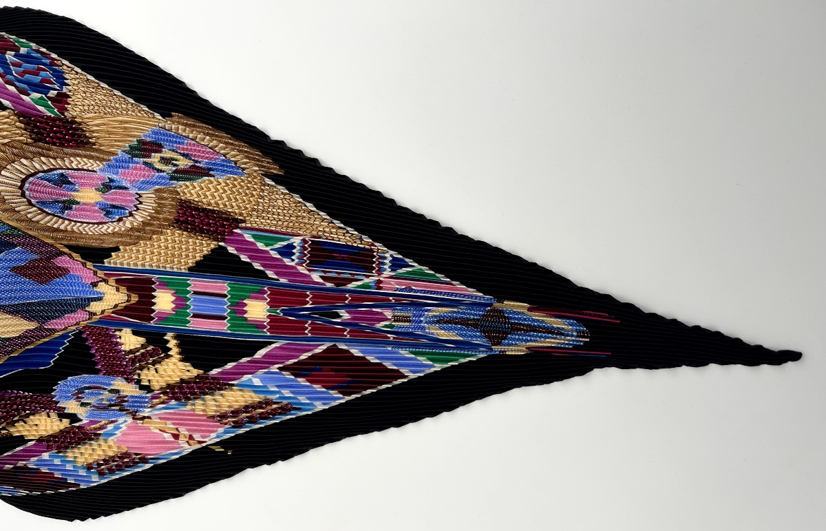 Foulard Plisse En Soie Hermes -photo-3