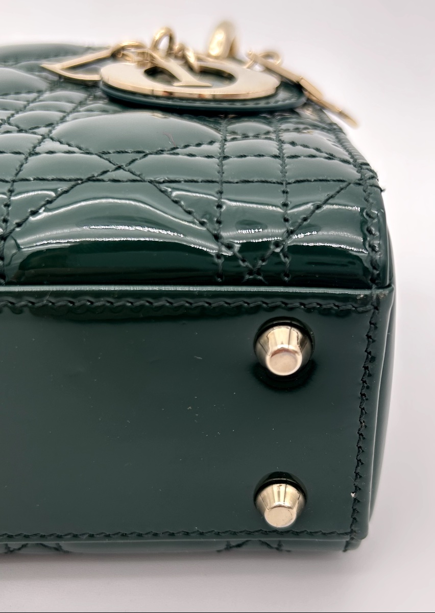 Lady Dior Mini Green Patent Bag -photo-2