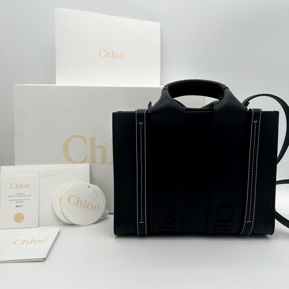 Sac Chloé modèle Woody en cuir de veau lisse -photo-4
