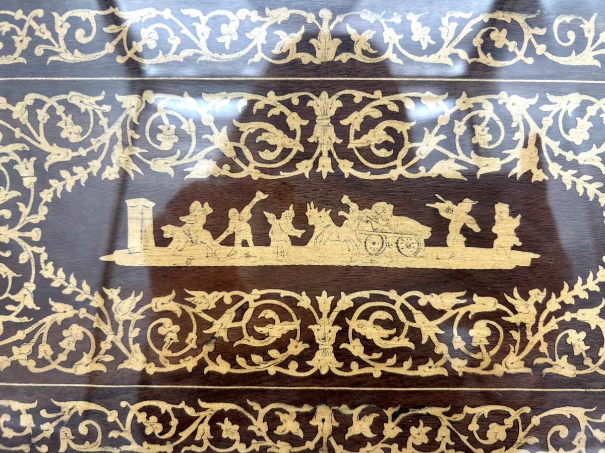 Charles X Style Marquetry Musical Serving Tray-photo-2
