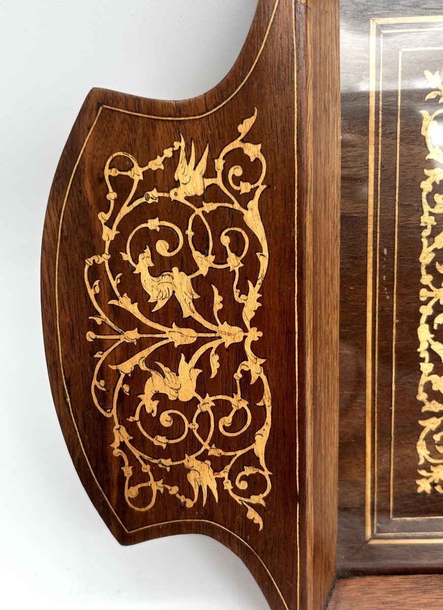 Charles X Style Marquetry Musical Serving Tray-photo-3