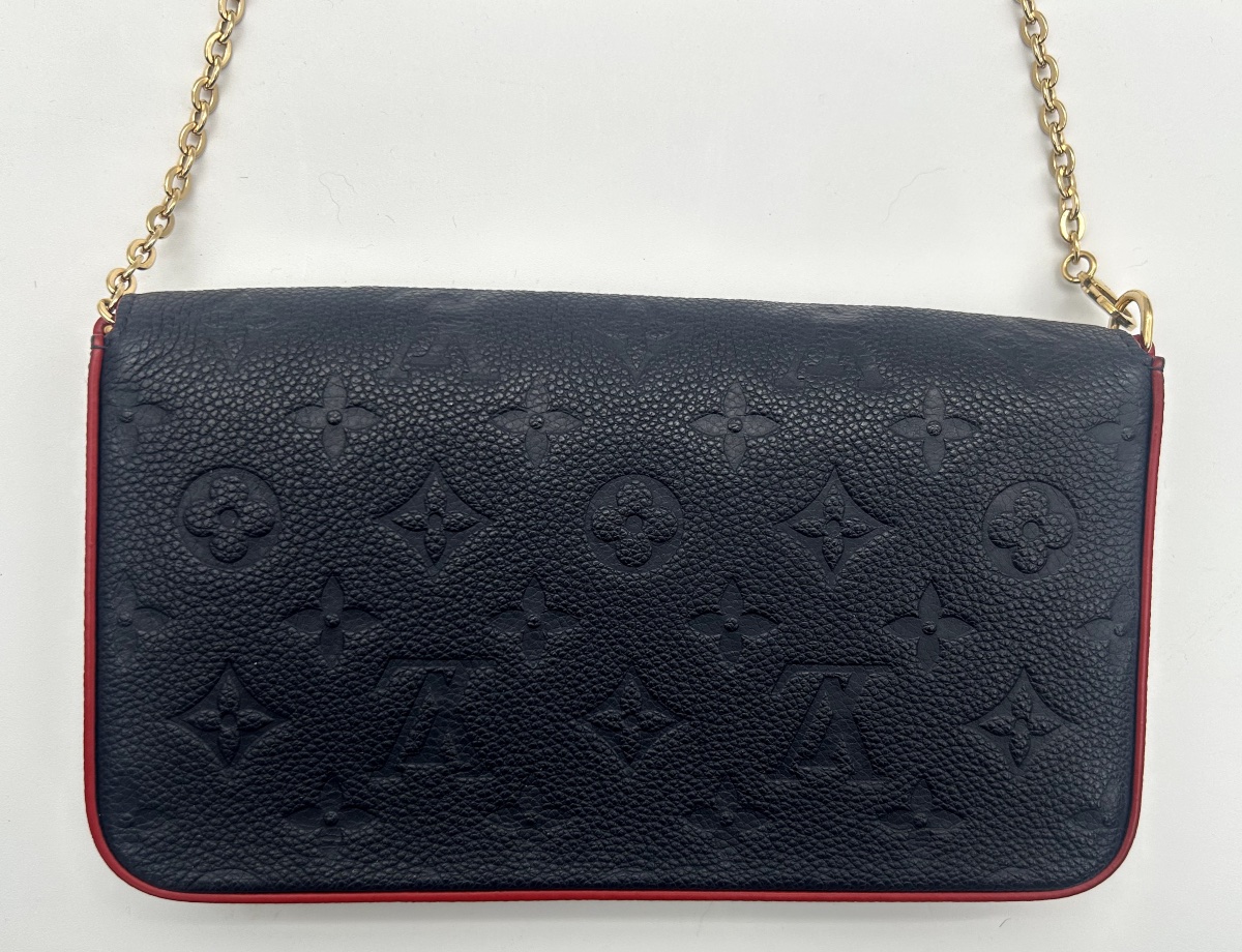 Félicie Monogram Empreinte Leather Clutch – Navy Blue-photo-2