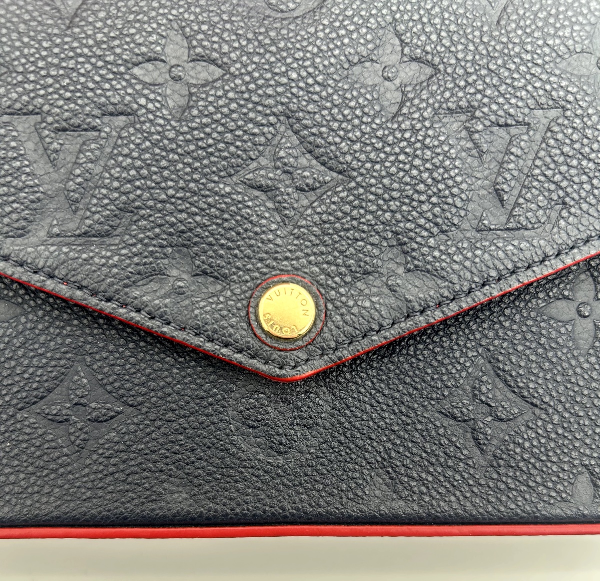 Félicie Monogram Empreinte Leather Clutch – Navy Blue-photo-3
