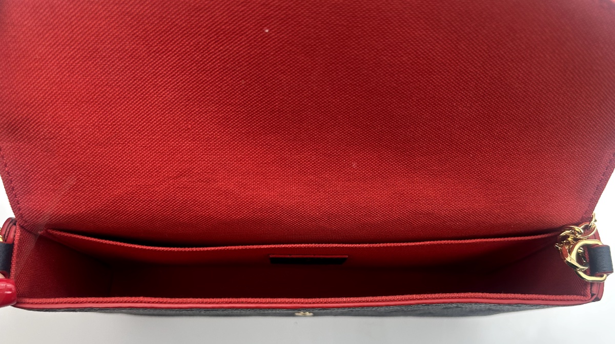 Félicie Monogram Empreinte Leather Clutch – Navy Blue-photo-1
