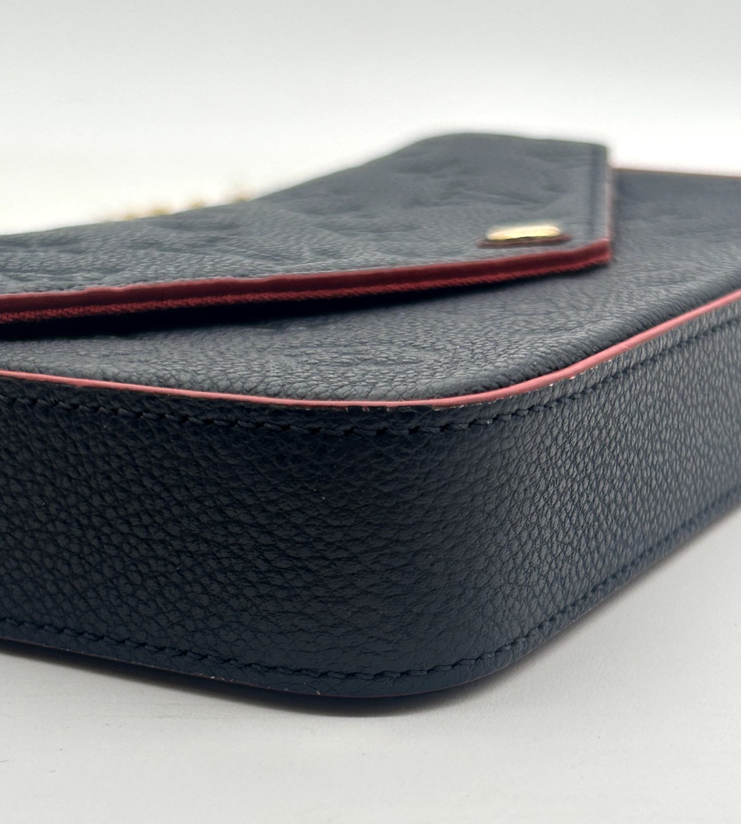 Félicie Monogram Empreinte Leather Clutch – Navy Blue-photo-3