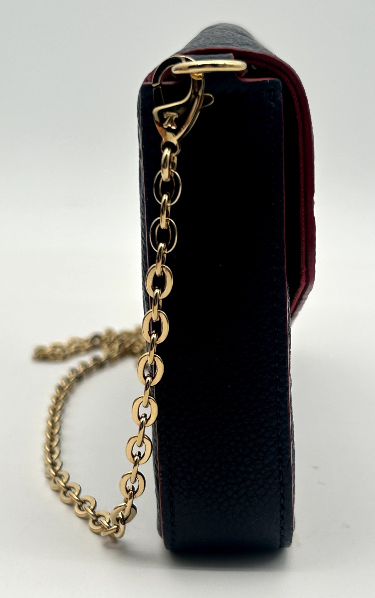 Félicie Monogram Empreinte Leather Clutch – Navy Blue-photo-5