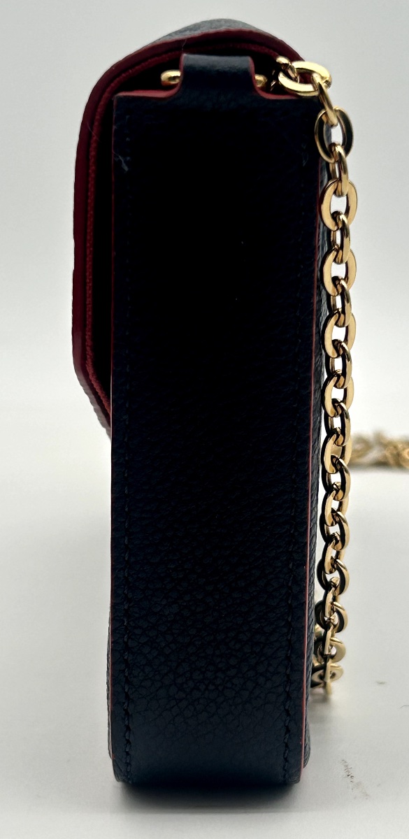 Félicie Monogram Empreinte Leather Clutch – Navy Blue-photo-7