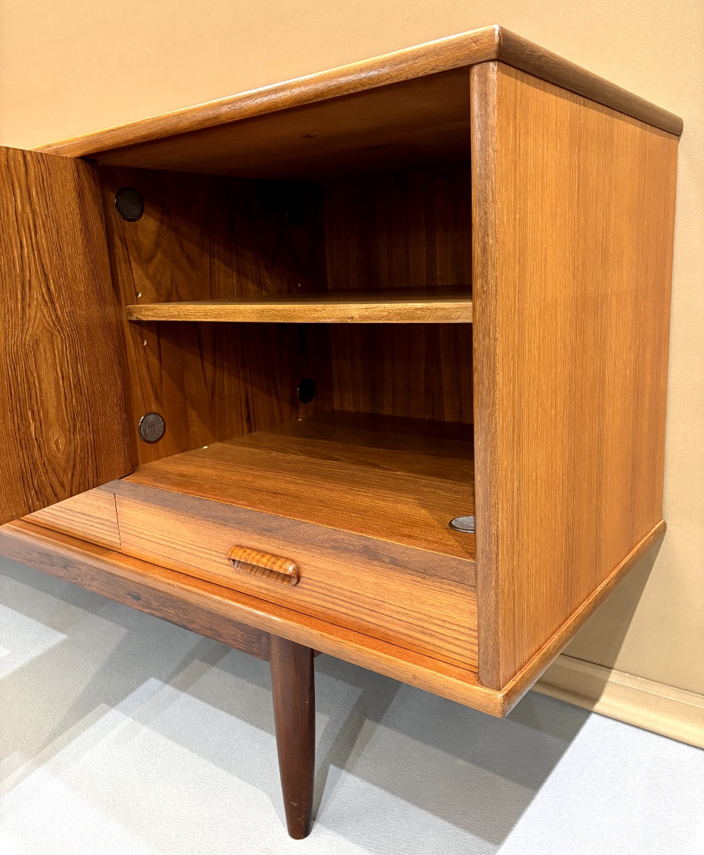 Enfilade scandinave en teck - Années 1960 - Etiquette SIMAT -photo-3