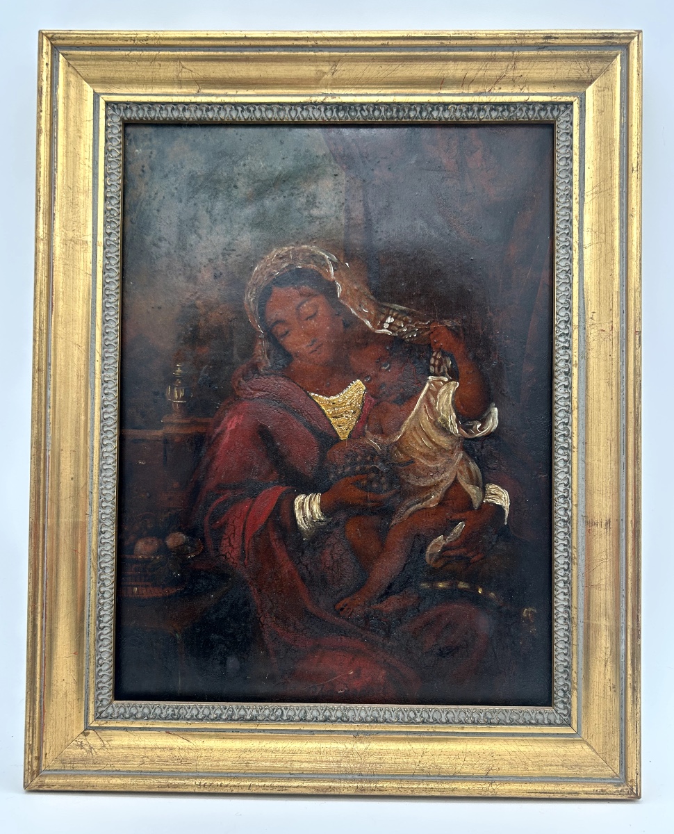 Black Madonna And Child With Grapes