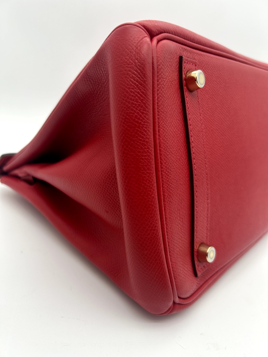 Hermès Birkin 30 In Red Togo Leather – Gold Jewelry-photo-2