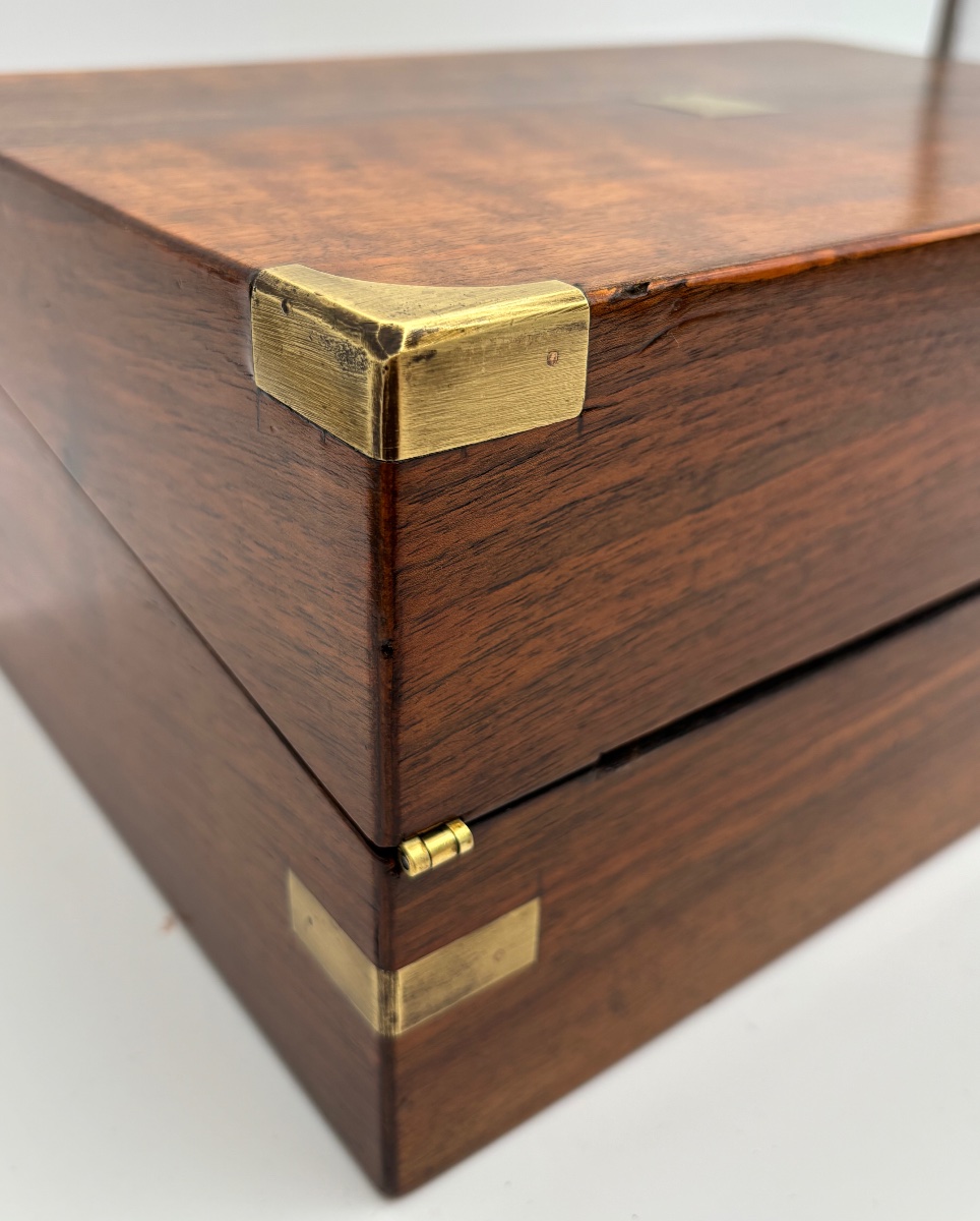 Walnut Travel Writing Case, Louis-philippe Period, Circa 1850-photo-5