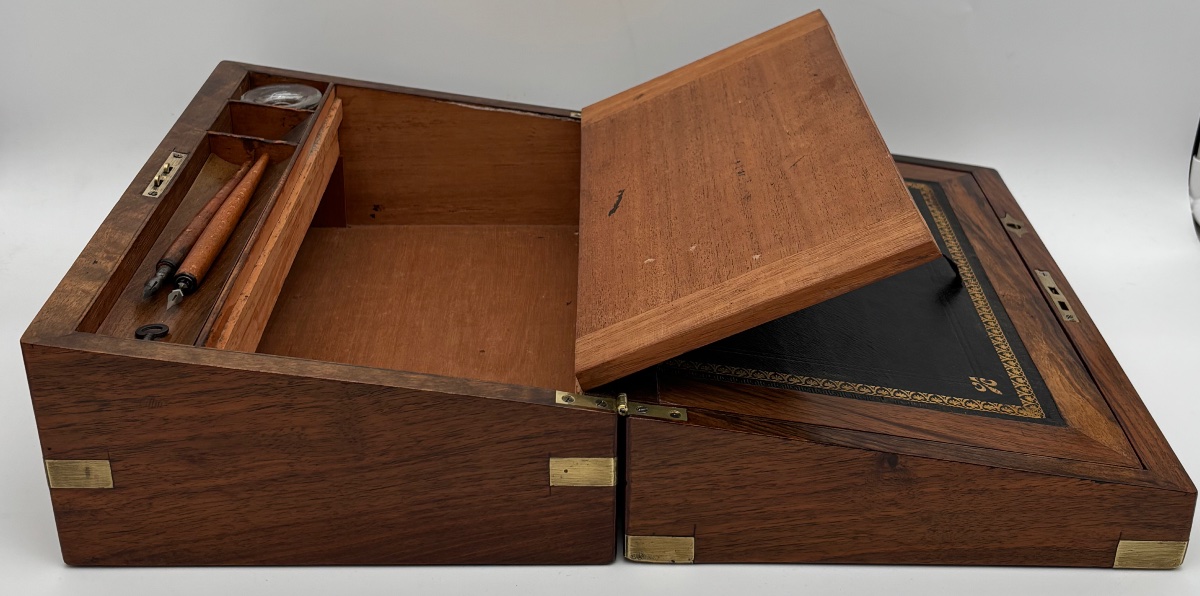 Walnut Travel Writing Case, Louis-philippe Period, Circa 1850-photo-6